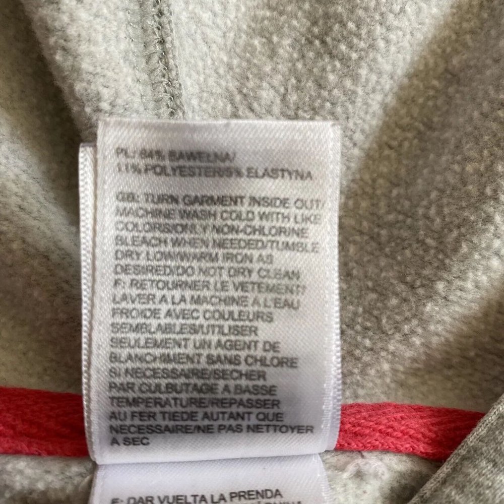 The North Face Womens Size Small Gray Full  Zip Up Pink LOGO Hoodie Sweater - Picture 12 of 12
